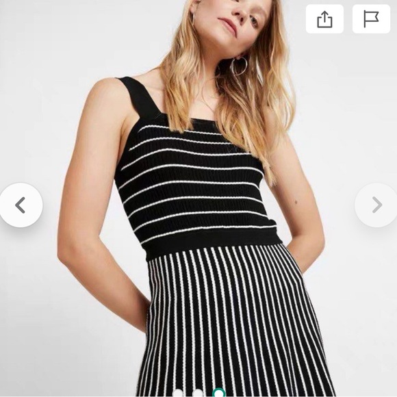 Banana Republic Knit Striped Midi Dress Size Medium - Picture 2 of 5